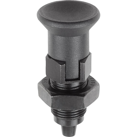 Indexing Plunger, Premium, Tapered Pin Size:2 D1=M12X1,5, D=6, Form:D W Locking Slot W Locknut,